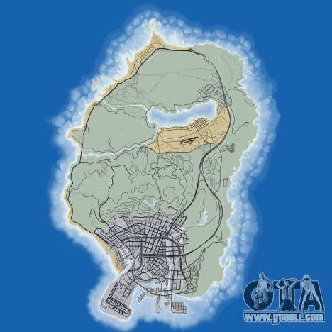 Road map of Grand Theft Auto 5