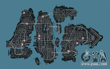 Map of garages in GTA 4