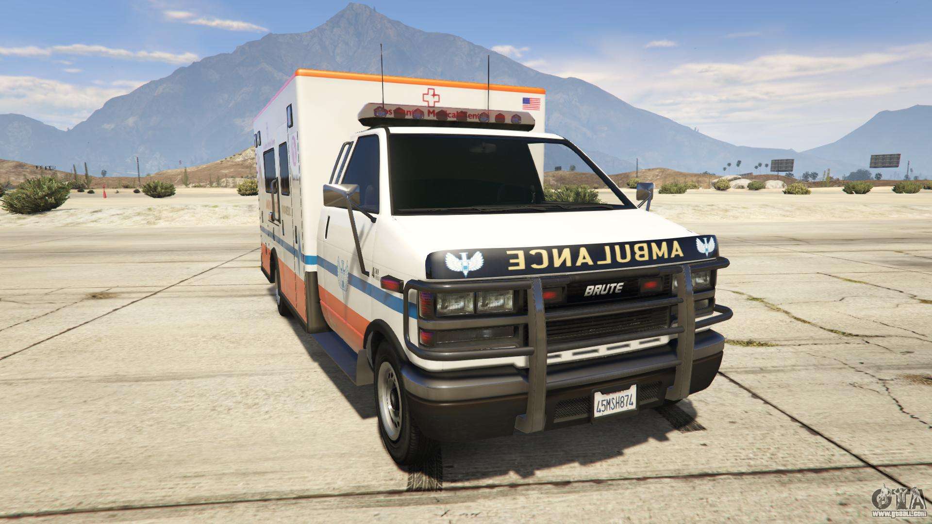 GTA 5 Brute Ambulance Saints Medical Center - front view