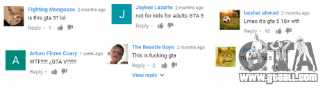 Examples of other reviews of children's shows on the game GTA 5