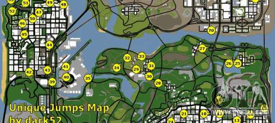 Unique jumps map in GTA San Andreas