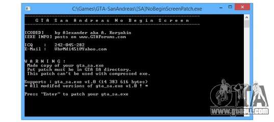 Grand Theft Auto: San Andreas Patch, Software