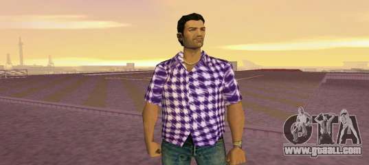 Kockas polo - lila T-Shirt for GTA Vice City