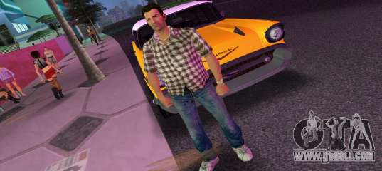 Kockas polo - barna T-Shirt for GTA Vice City