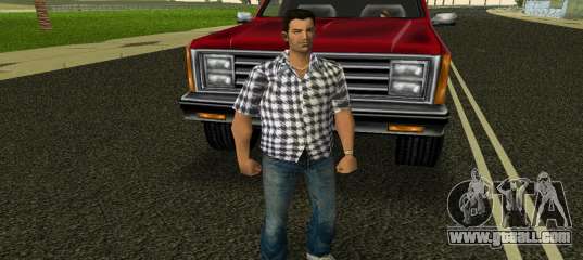 Kockas polo - feher T-Shirt for GTA Vice City