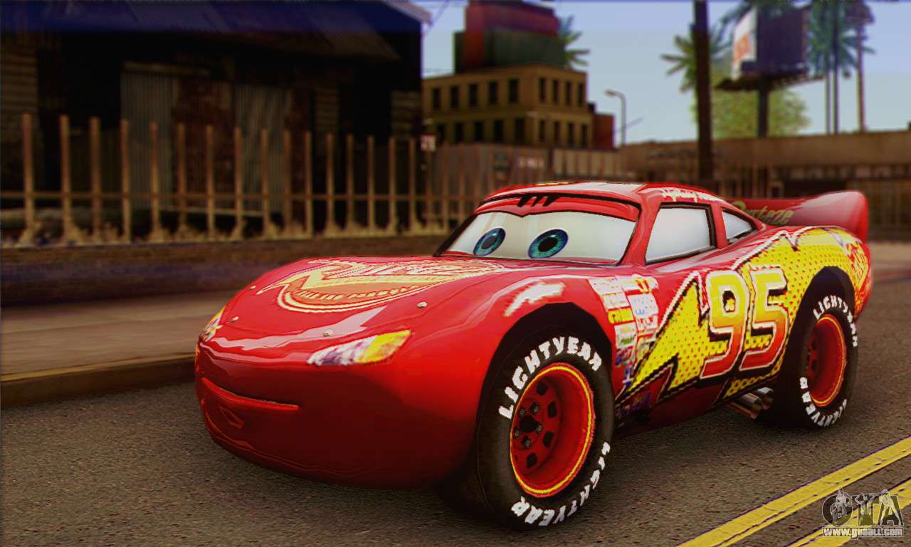 free model 3d car mcqueen download GTA Andreas Lightning for McQueen San