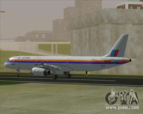 Airbus A321-200 United Airlines for GTA San Andreas
