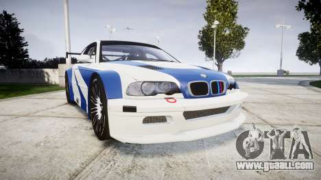 BMW M3 E46 GTR Most Wanted plate NFS-Hero for GTA 4