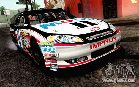 NASCAR Chevrolet Impala 2012 Plate Track for GTA San Andreas