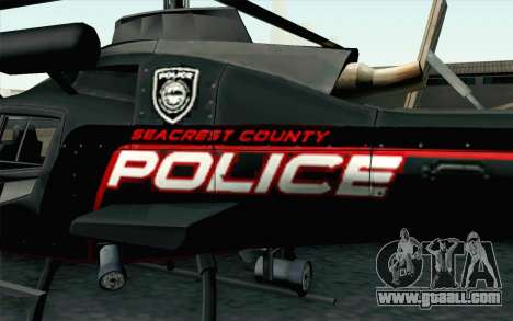 NFS HP 2010 Police Helicopter LVL 3 for GTA San Andreas