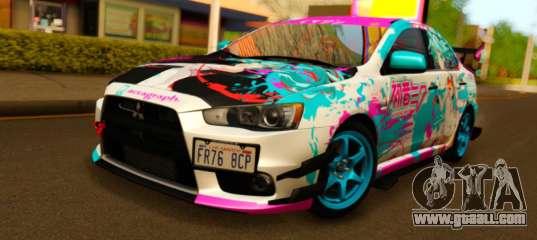 Mitsubishi Lancer Evolution X 2008 Miku Racing for GTA San Andreas