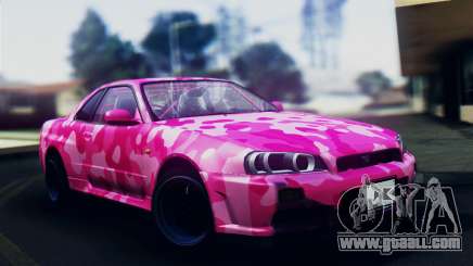 Nissan Skyline R34 Camo Drift for GTA San Andreas