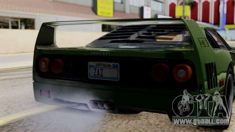 Ferrari F40 1987 with Up without Bonnet IVF for GTA San Andreas
