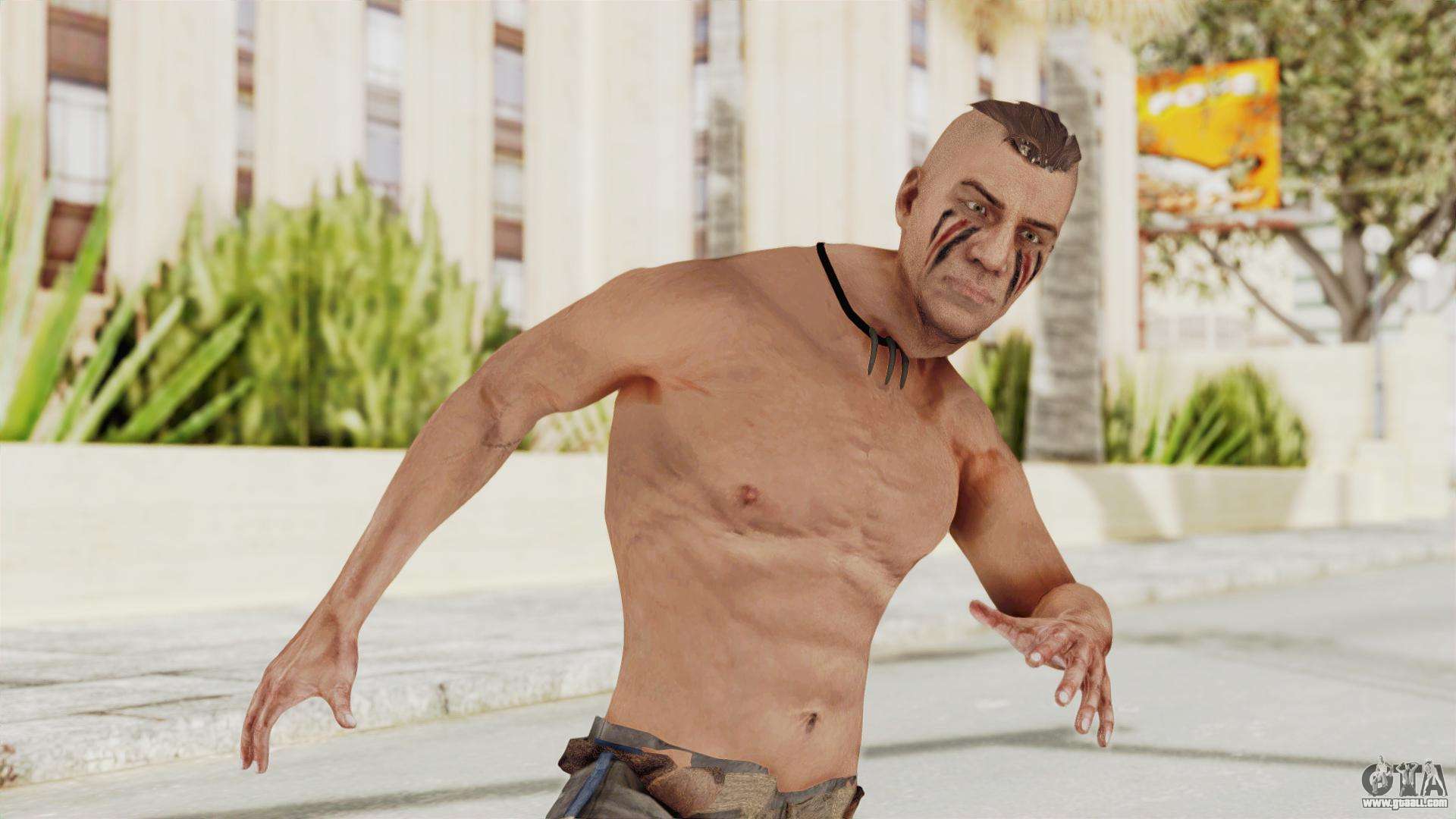 GTA 3 Claude Shirtless + Skins GTA III Mod 