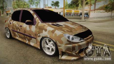 Peugeot 206 Army for GTA San Andreas