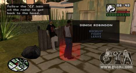 Baddest Denise Bodyguard for GTA San Andreas