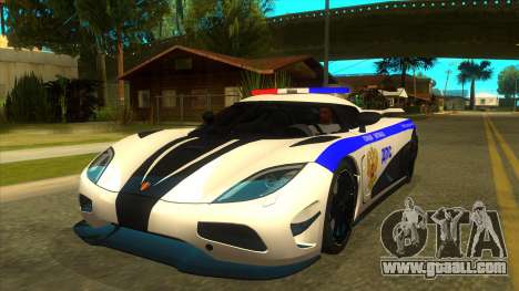 Police Koenigsegg Agera R for GTA San Andreas