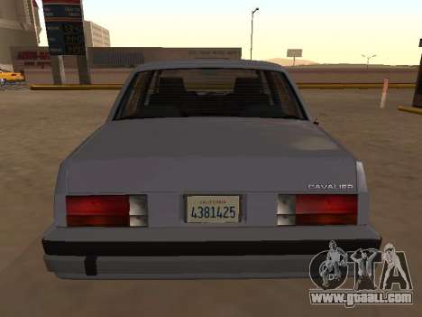 1988 Chevrolet Cavalier Sedan for GTA San Andreas