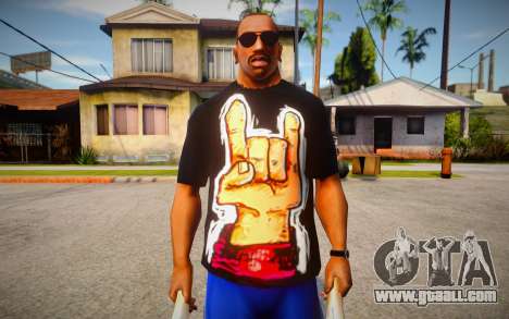 Rock Hand Black T-Shirt for GTA San Andreas