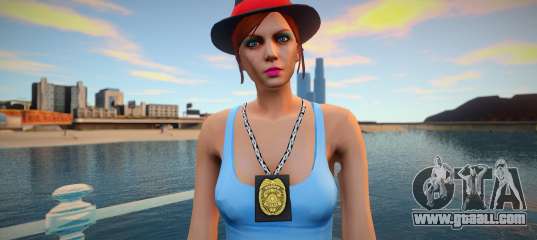 Girl cop in the style of GTA 5