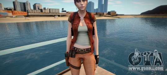 Claire Redfield in a costume Helena Harper