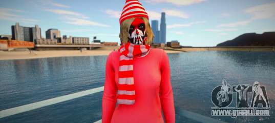 Female striped scarf from GTA Online