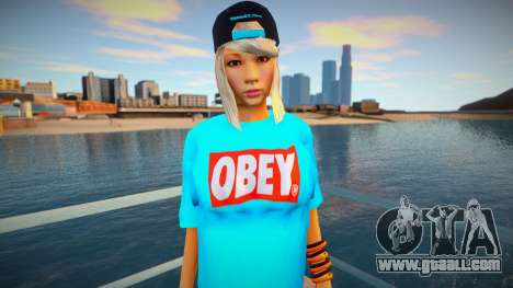 Blonde in a blue T-shirt for GTA San Andreas