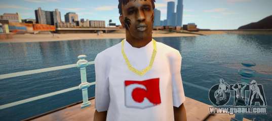 Bmycr in a white t-shirt