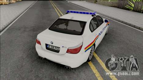 BMW M5 E60 Politia Romana for GTA San Andreas