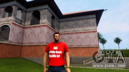 AOL Red T Shirt for GTA Vice City Definitive Edition