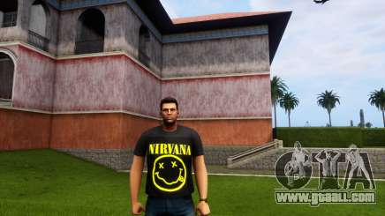 Kurt Cobain Nirvana Smiley T Shirt for GTA Vice City Definitive Edition