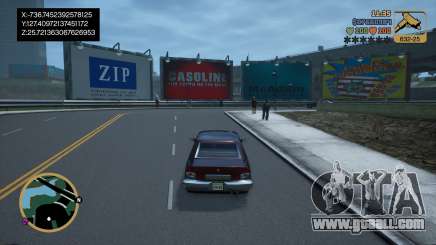 Showing coordinates for GTA 3 Definitive Edition
