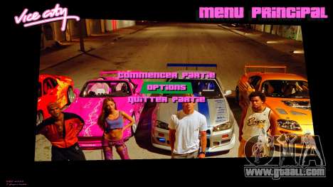 Fast & Furious 2 menu for GTA Vice City