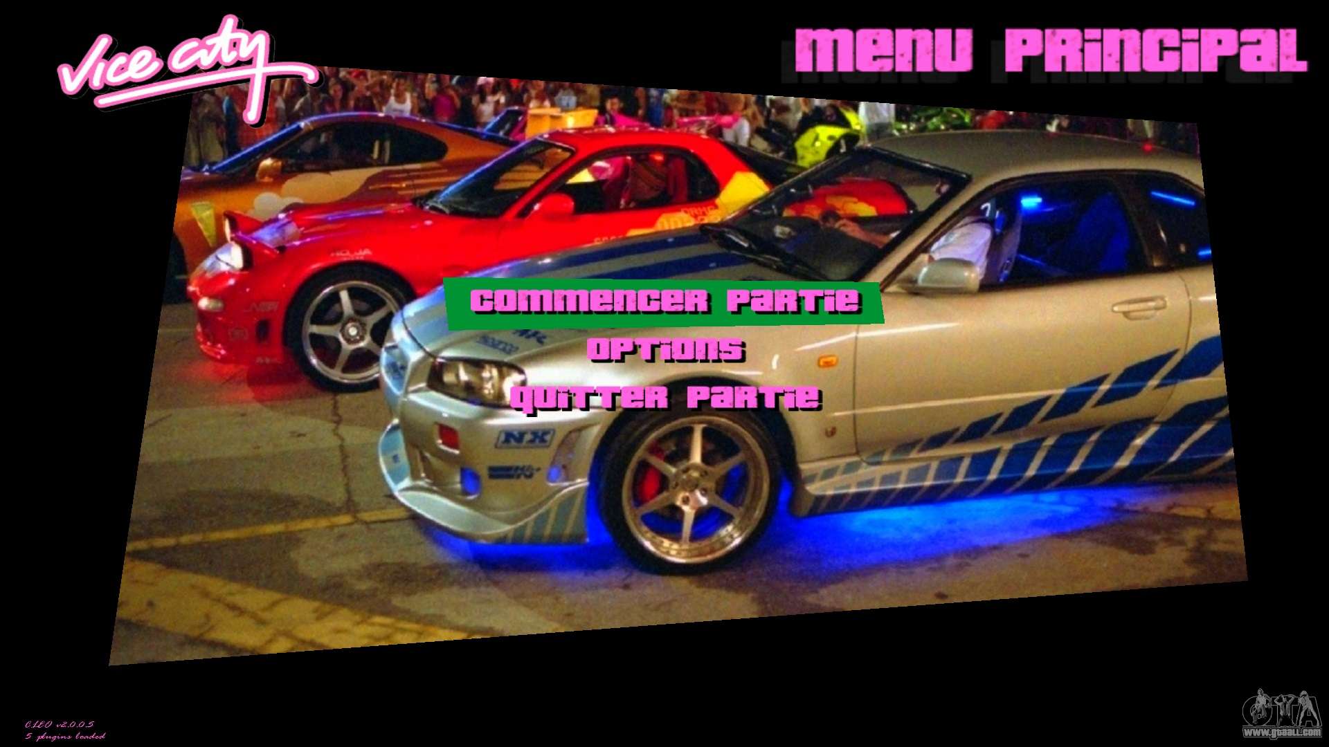 Menu Fast and Furious 2 for GTA Vice City