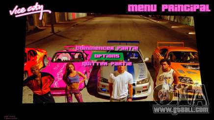 Fast & Furious 2 menu for GTA Vice City