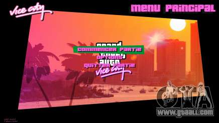 GTA Vice City Artwork Menu for GTA Vice City