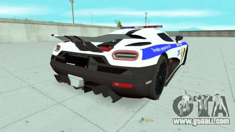 Koenigsegg Agera R Russian Police for GTA San Andreas