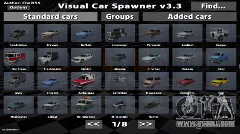 Visual Car Spawner v3.3 for GTA San Andreas