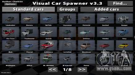 Visual Car Spawner v3.3 for GTA San Andreas