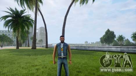 Denim suit and San Andreas T-shirt
