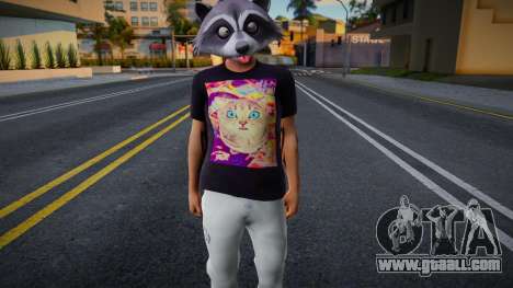 A man in a raccoon mask for GTA San Andreas
