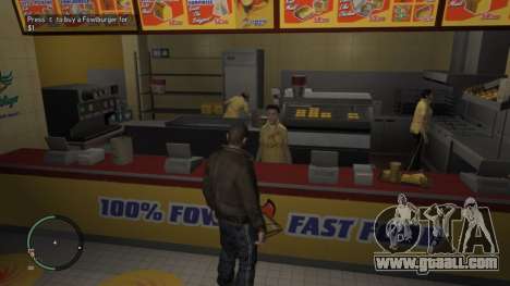 Real Cluckin Bell Interior In Northwood TLAD for GTA 4