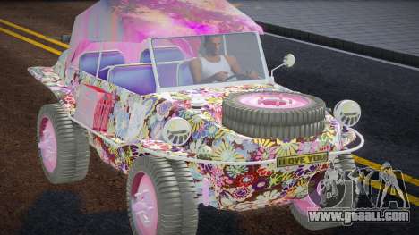VW Schwimmwagen Hippy Flower Paint (Repaint) for GTA San Andreas