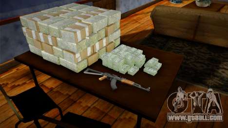 Bricks, Cash And AK for GTA San Andreas