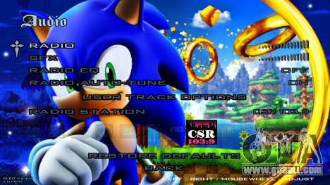 Sonic The Hedgehog - Menu And Loadscreen For PC for GTA San Andreas