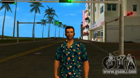 Tommy Skin Black Flowers for GTA Vice City