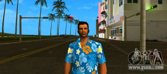 Tommy Skin Blue Leaves for GTA Vice City