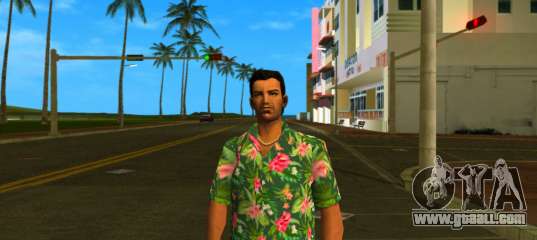 Tommy Skin Green Flowers for GTA Vice City