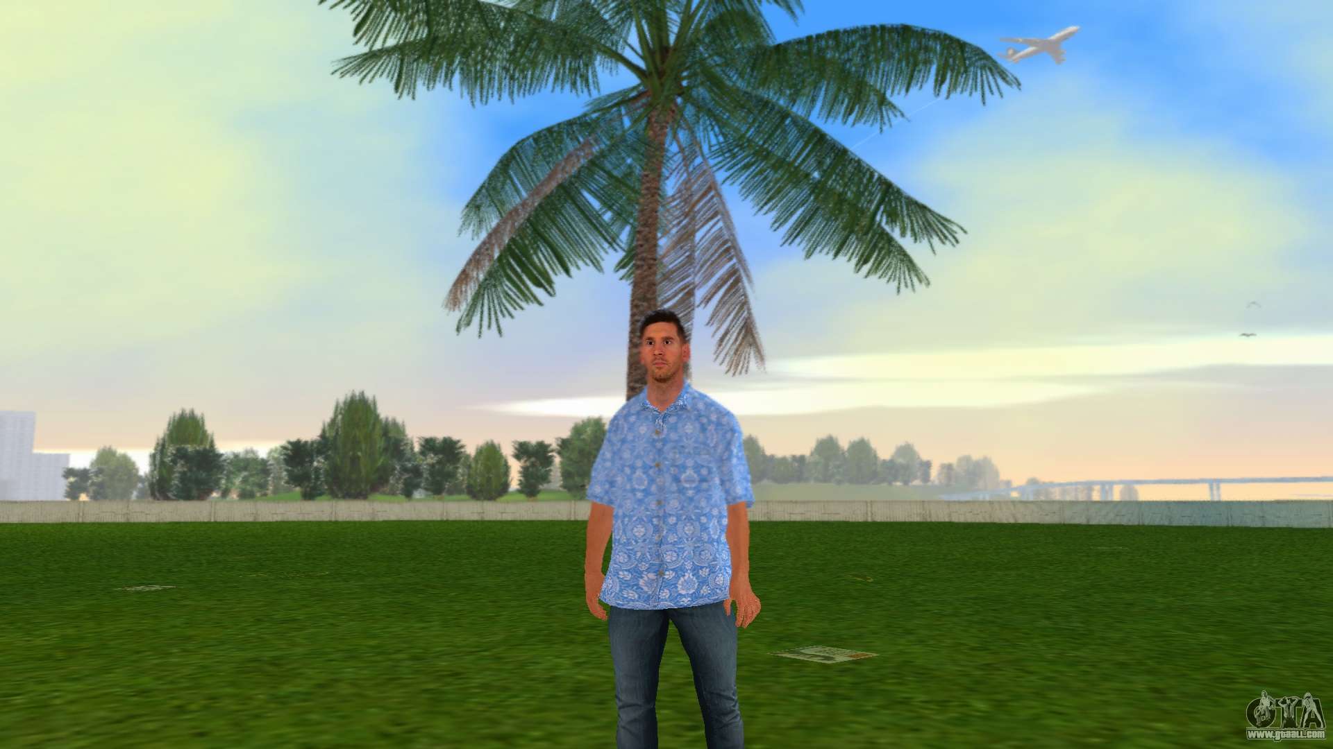 Lionel Messi, The Goat, Miami Welcome Tee In Grand Theft Auto Vice City  Style