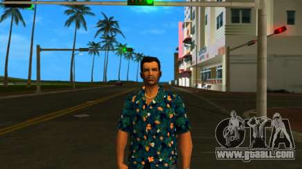 Tommy Skin Black Flowers for GTA Vice City